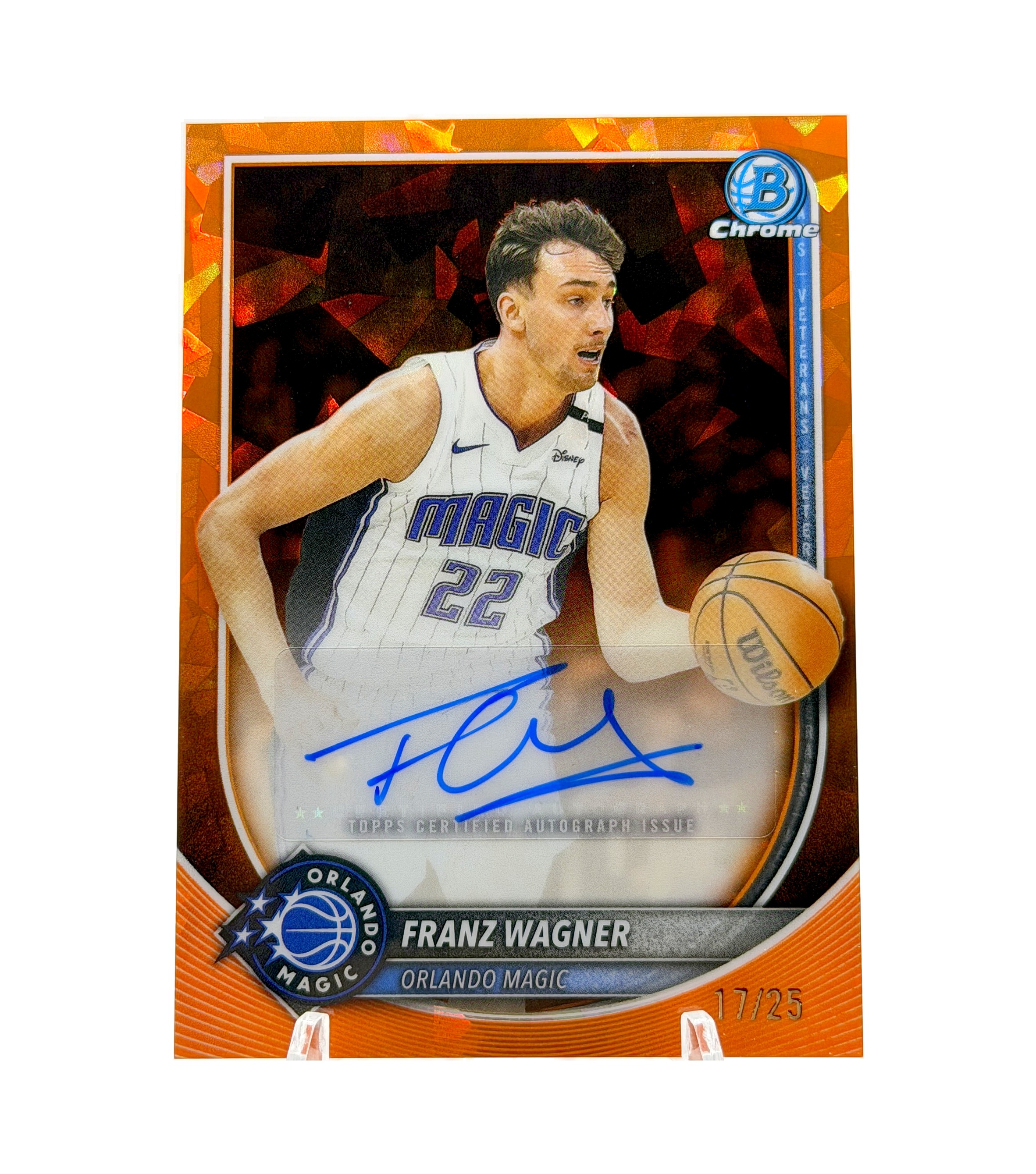 FRANZ WAGNER 2025-26 Bowman Chrome Sapphire Orange Auto /2225 Orlando Magic